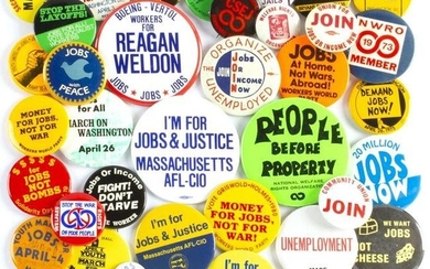 40 Vintage Jobs Employment Programs Buttons