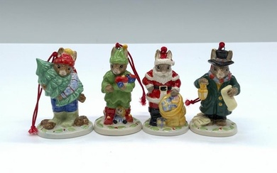 4pc Royal Doulton Bunnykins Mini Christmas Ornaments