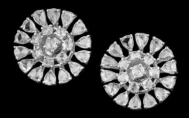 Pair of Diamond Studs with Diamond Jackets