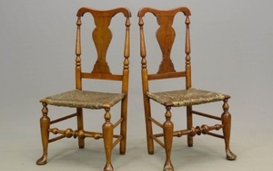 Pair 18th c. Jacob Smith Queen Anne Chairs