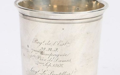 19th Century French silver beaker,the tapering body