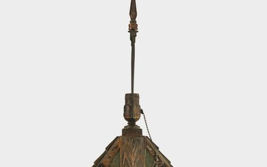 Attributed to Oscar Bach Heavy Cast Metal Art Deco Lamp