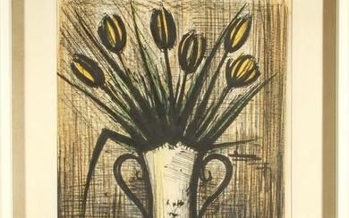 Bernard Buffet "Vase de Tulipes Jaunes" Lithograph