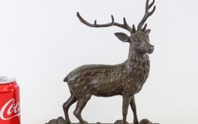 C. 1900 Elk Bronze Sculpture