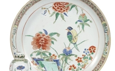 A Chinese export porcelain famille verte large dish and...