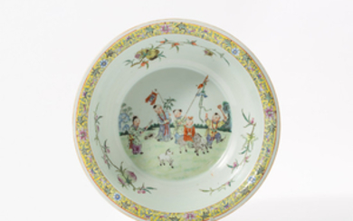 A Chinese famille rose 'festival' basin