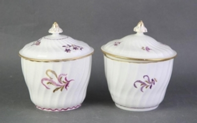 English Early 19th Century Fluted Covered Sugar Bowls