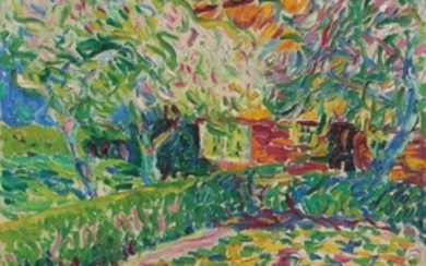 Erich Heckel (1883-1970), Blühende Apfelbäume