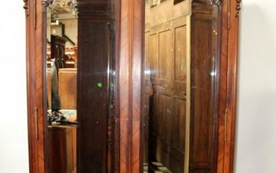 French Louis XV style 2 door armoire in rosewood