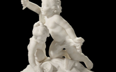 A FRENCH MARBLE FIGURAL GROUP, LATE 19TH CENTURY