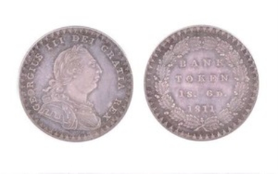 GEORGE III, 1760-1820. PROOF EIGHTEENPENCE, 1811 Obv: Laureate bust in armour right. Rev: Value and date within wreath....