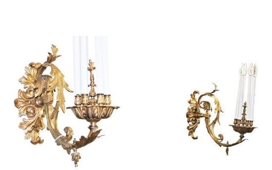 Giant-Scale French Gilt Sconces - A Pair