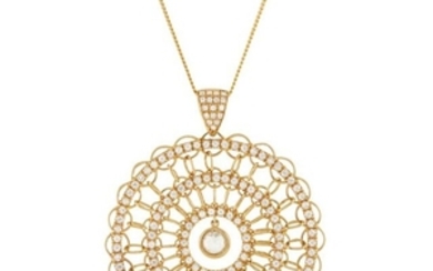 Gold and Diamond Pendant with Chain