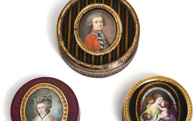 A GROUP OF THREE BOÎTES À MINIATURES, PROBABLY FRENCH, VARIOUS DATES