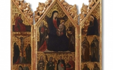 Italian School, early 15th century, Hinged Altarpiece with the Madonna Enthroned