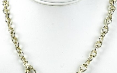 Judith Ripka Sterling Silver Heart & Key Necklace