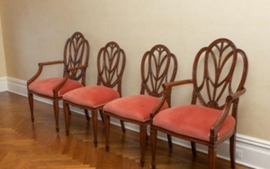 Mahogany Shield Back Chairs - Four