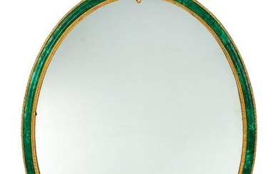 A Neoclassical Style Gilt-Bronze-Mounted Malachite Oval
