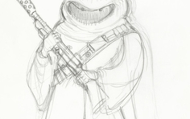 Star Wars Episode IV - A New Hope: Post-production sketches of a Jawa and a Tusken Raider