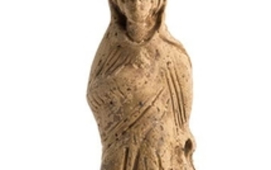 Terracotta Tanagra statuette Magna Grecia, 4th - 3rd century BC;...