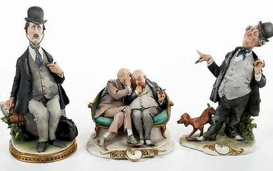 Three Capodimonte G. Capp‚ Porcelain Figurines
