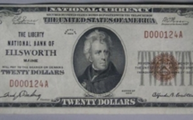 Twenty Dollar U.S. Note from The Liberty National Bank