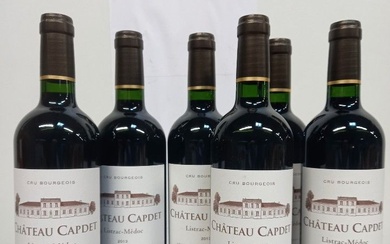 6 bouteilles de Listrac Médoc 2013 Château Capdet Médaillé d'Or Cru Bourgeois
