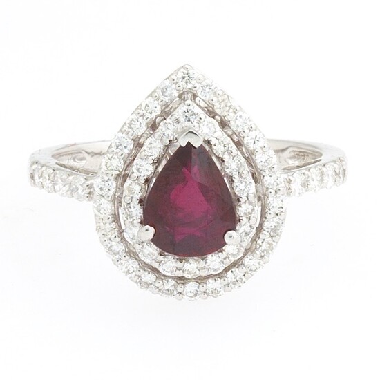 Ladies' Unheated Ruby and Diamond Ring, GIA Report and AIG Report