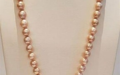 925 Silver - 11x13.5mm Pink Edison Pearls - Necklace