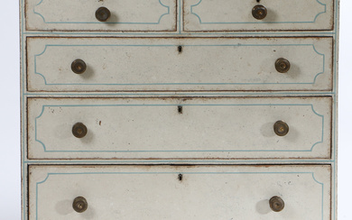 A 19TH CENTURY PAINTED CHEST OF DRAWERS.