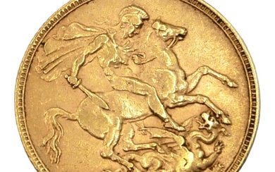 A 22CT GOLD GEORGE V FULL SOVEREIGN, DATED 1904....