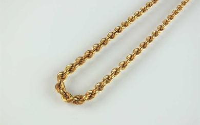 A 9ct gold graduated rope twist necklace