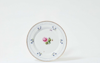 A Berlin KPM porcelain dinner plate from a service for Countess Lichtenau