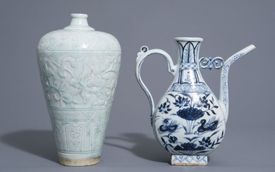 A Chinese blue and white jug and a...
