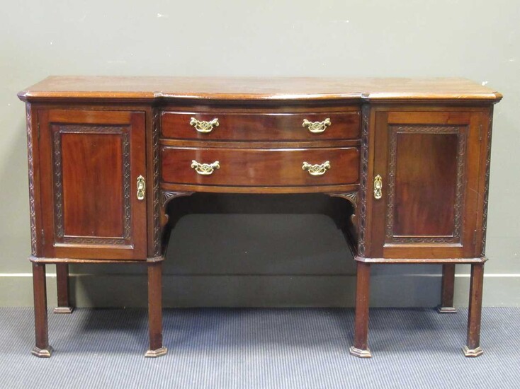 A Chippendale style mahogany sideboard, circa 1920, 96 x 167 x 60cm