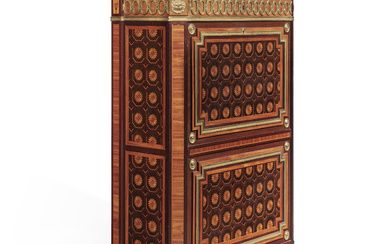 A FRENCH ORMOLU-MOUNTED, TULIPWOOD, AMARANTH AND MARQUETRY SECRETAIRE A ABATTANT...