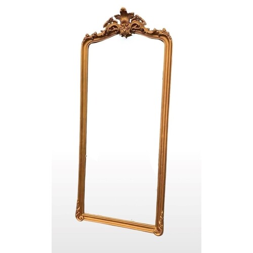 A GILT LAURA ASHLEY MIRROR, with floral scroll crest to top,...