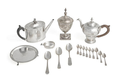 A GROUP OF AMERICAN COIN SILVER DINING ARTICLES