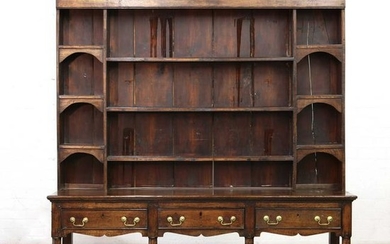 A George III oak high dresser