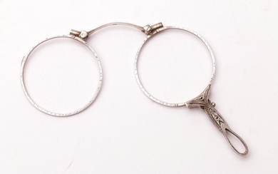 A German 835 silver pair of lorgnettes set with marcasite, as inspected no lenses