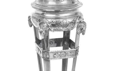 A German Silver Plate Wine-Cooler, Liner and Stand by Arthur Krupp, Berndorf, 20th Century