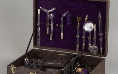 A 'Helios' set medical instruments for ultraviolet light therapy in case, Germany, 1920's.