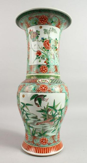 A LARGE 19TH CENTURY CHINESE FAMILLE VERTE VASE with