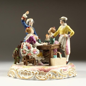 A LARGE 19TH CENTURY CONTINENTAL PORCELAIN GROUP, "THE