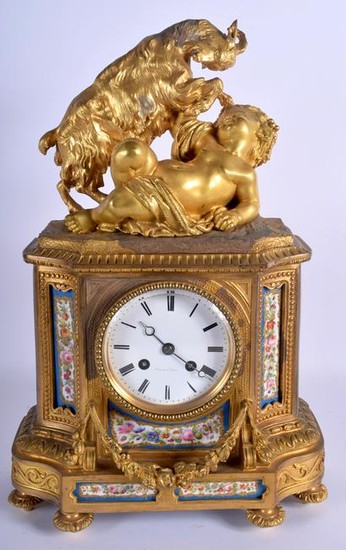 A LARGE MID 19TH CENTURY FRENCH ORMOLU AND SEVRES