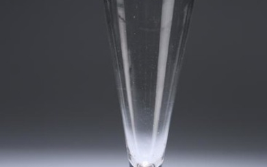A LIGHT BALUSTER ALE FLUTE, 18TH CENTURY, with conical