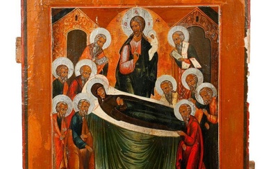 A Large Icon of the Dormition with Christ.