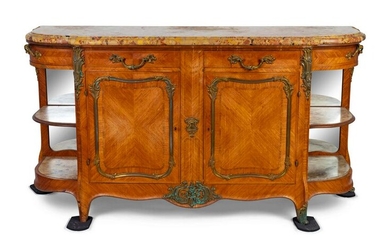 A Louis XV Style Gilt Metal Mounted Marble Top