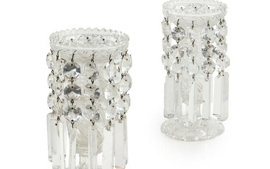 A PAIR OF CUT GLASS CANDLE LUSTRES 19TH CENTURY