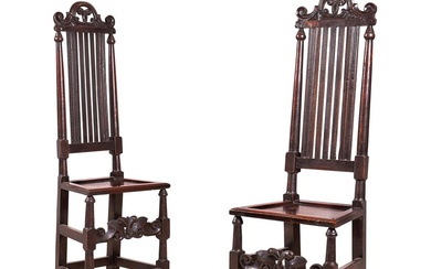 A PAIR OF JAMES II OAK SIDE CHAIRS, CIRCA 1685